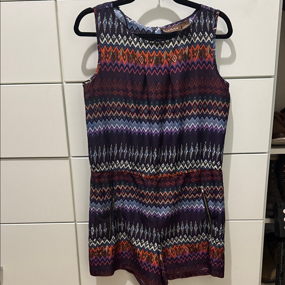 Speed Control Multicolor Geometric Romper